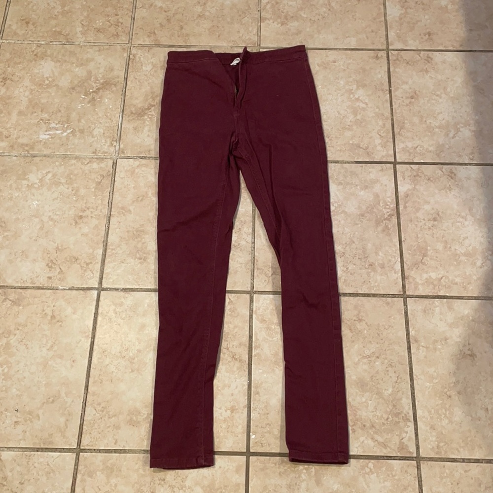 H&M low rise maroon skinny jeans